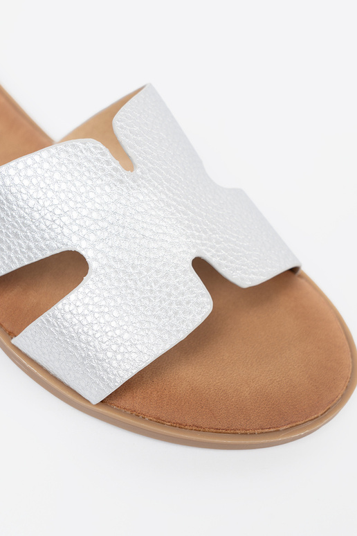 color argento Pantofole donne z Aycięciami