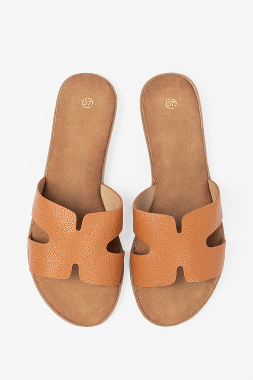 colore caramello Pantofole donne z Aycięciami