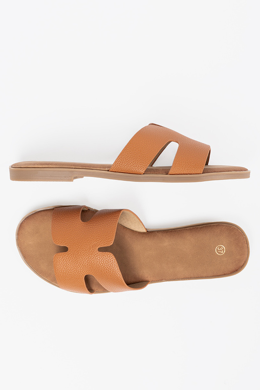 colore caramello Pantofole donne z Aycięciami