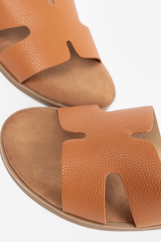 colore caramello Pantofole donne z Aycięciami