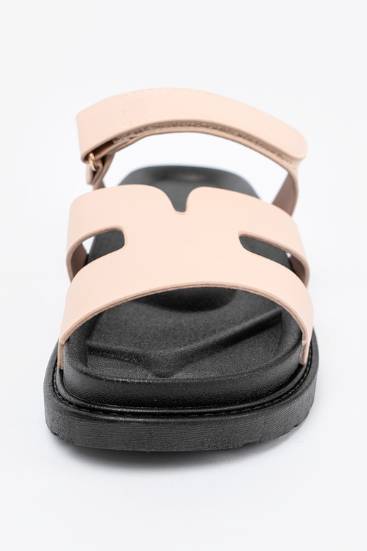 beige Pantofole con cinghie Velcro