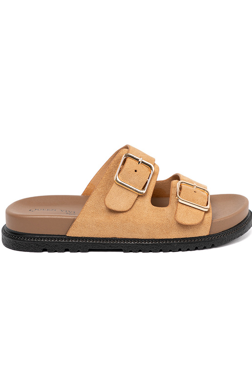 colore caramello Pantofole donne ze d oromi klamrami