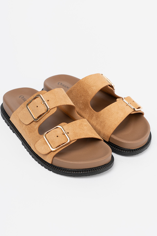 colore caramello Pantofole donne ze d oromi klamrami