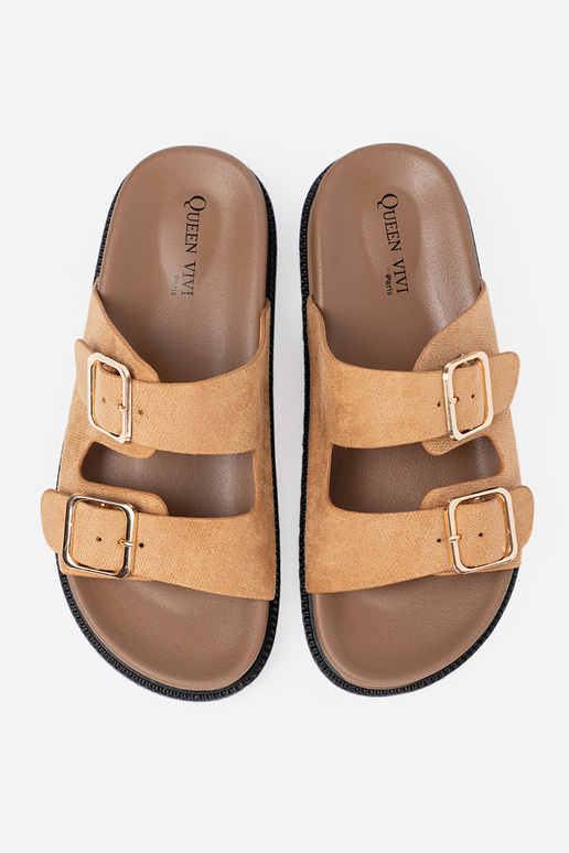 colore caramello Pantofole donne ze d oromi klamrami