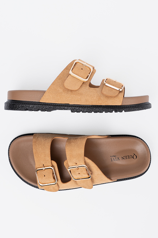 colore caramello Pantofole donne ze d oromi klamrami