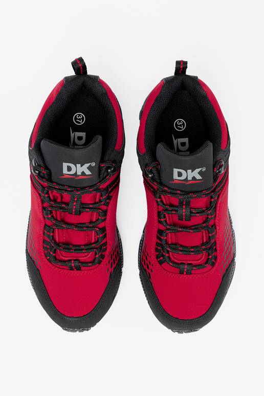 Scarponi trekking rossi su piattaforma spessa DK