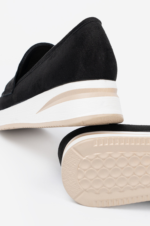 colore nero Mocassini con plateau dalla pelle scamosciata