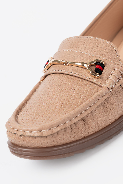 beige mezze scarpe ze d orom zdobieniem