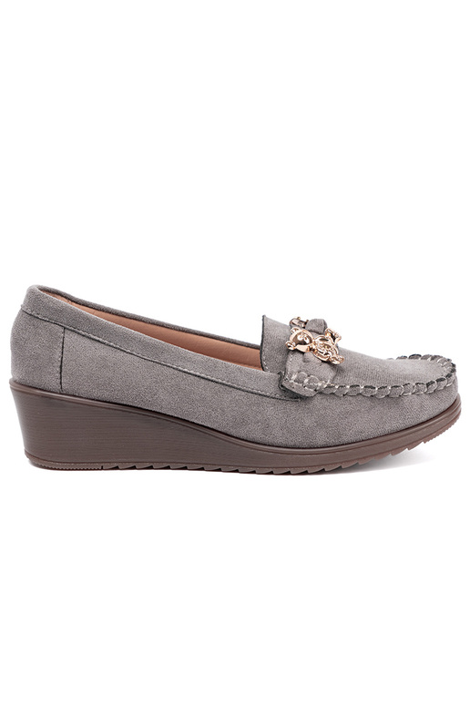 colore grigio mezze scarpe con dettagli dorati