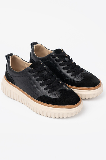 colore nero Scarpe modello sneakers pelle na beigej platformie Sergio Leone