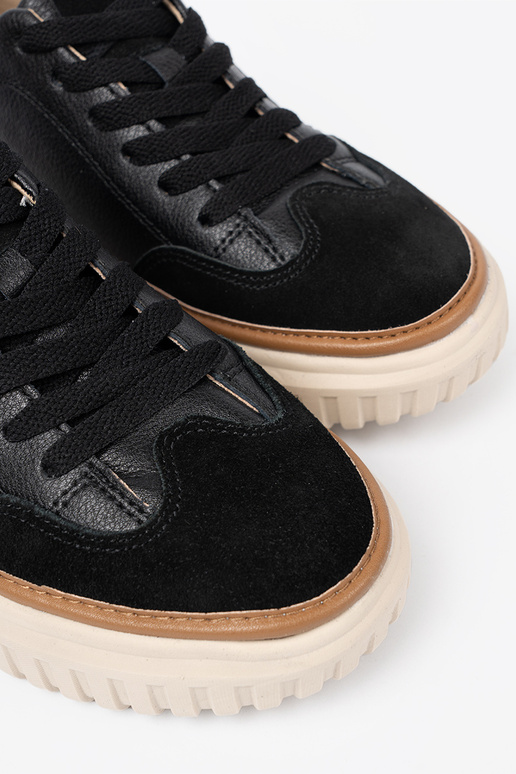 colore nero Scarpe modello sneakers pelle na beigej platformie Sergio Leone