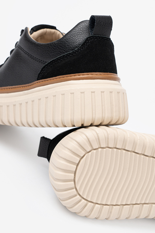 colore nero Scarpe modello sneakers pelle na beigej platformie Sergio Leone