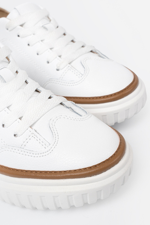 Colore bianco Scarpe modello sneakers pelle platformie Sergio Leone