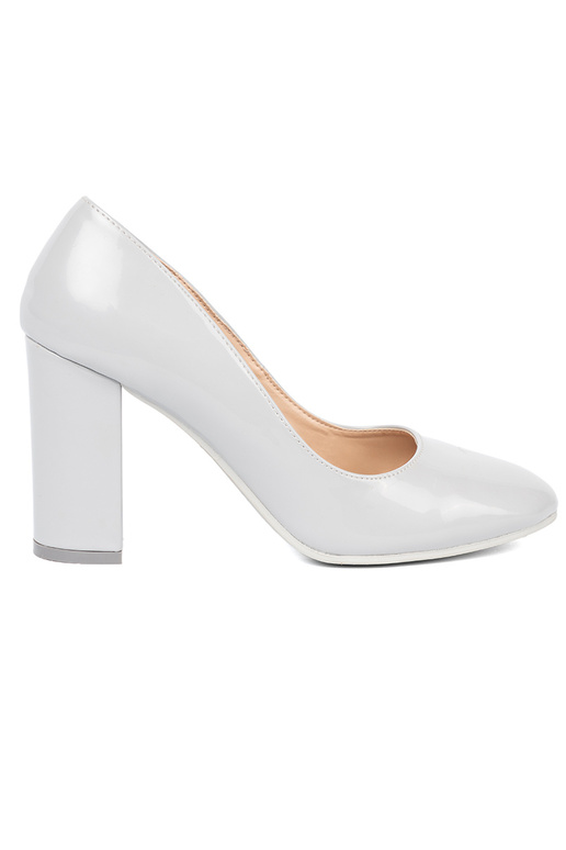 colore grigio Scarpe laccate con tacco alto