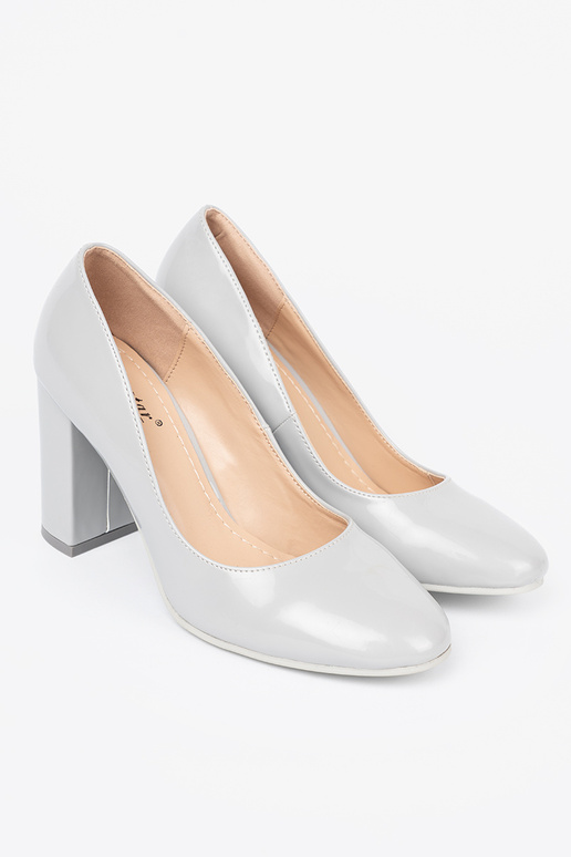 colore grigio Scarpe laccate con tacco alto