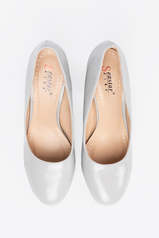 colore grigio Scarpe laccate con tacco alto