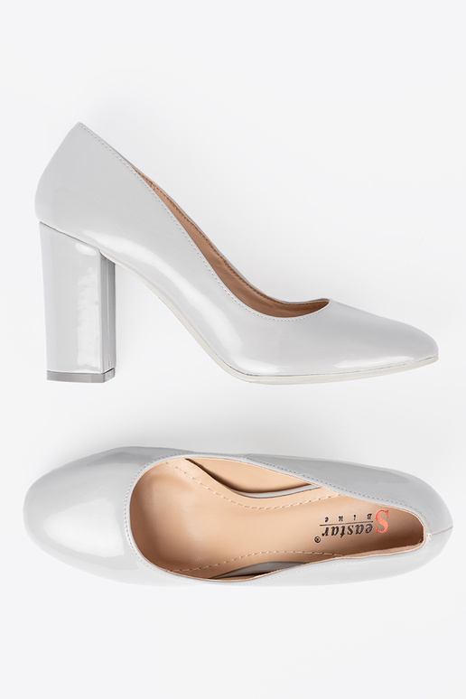 colore grigio Scarpe laccate con tacco alto