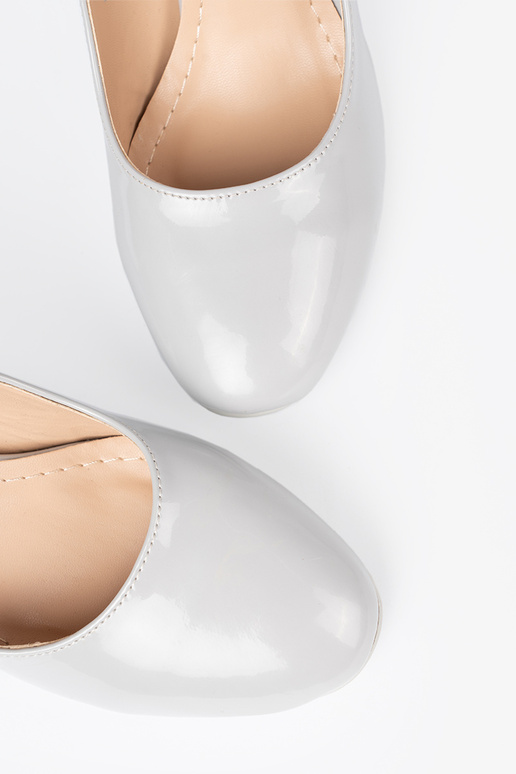 colore grigio Scarpe laccate con tacco alto