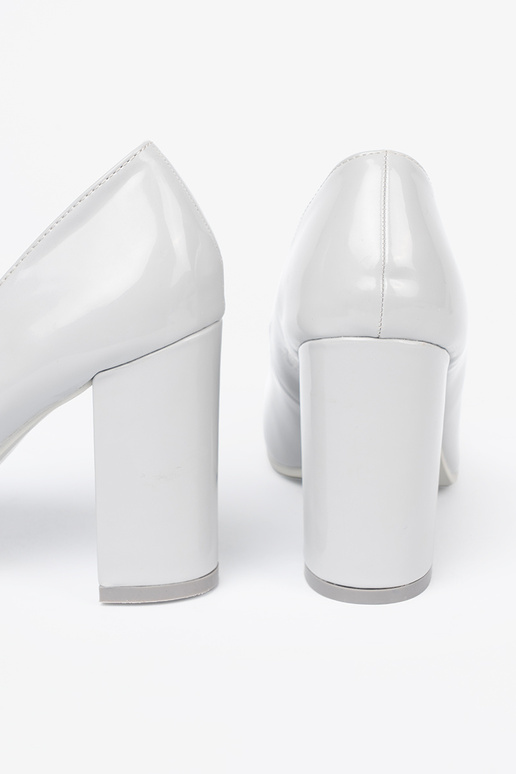 colore grigio Scarpe laccate con tacco alto