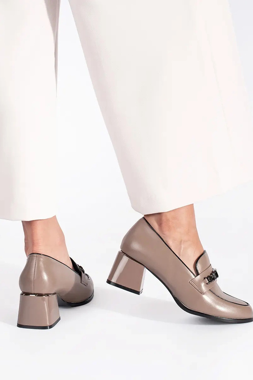 beige donne mezze scarpe sui tacchi alti