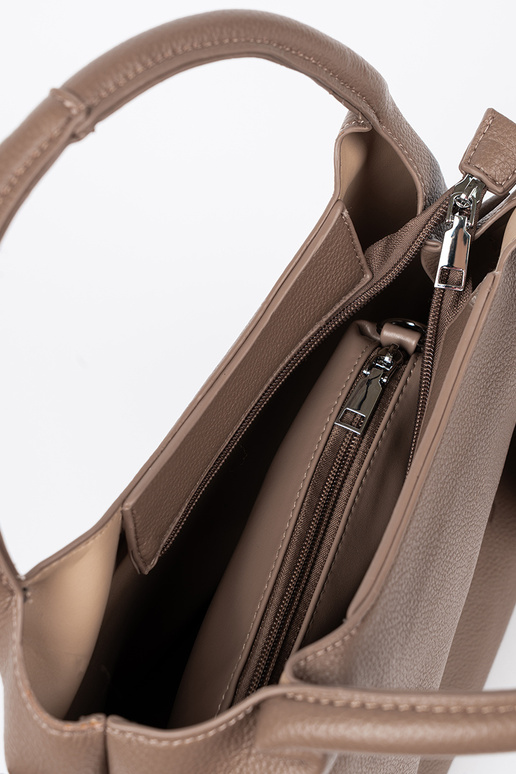 Elegante buiobeige borsetta z kosmetyczką A środku