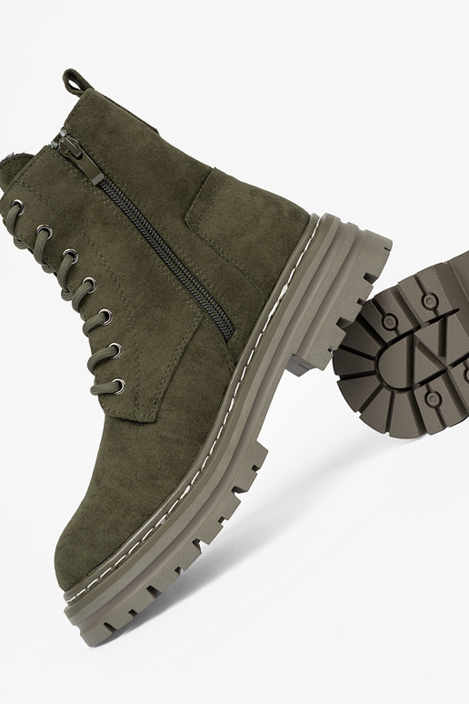 colore kaki donne Stivali z zamszoAym Aykończeniem Sergio Leone