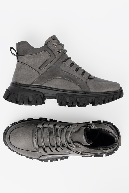 colore grigio allacciato Stivali z grubą podeszAą Sergio Leone