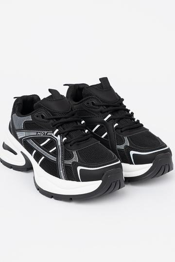 colore nero Scarpe modello sneakers z przeAieAną choleAką i masyAną białą podeszAą