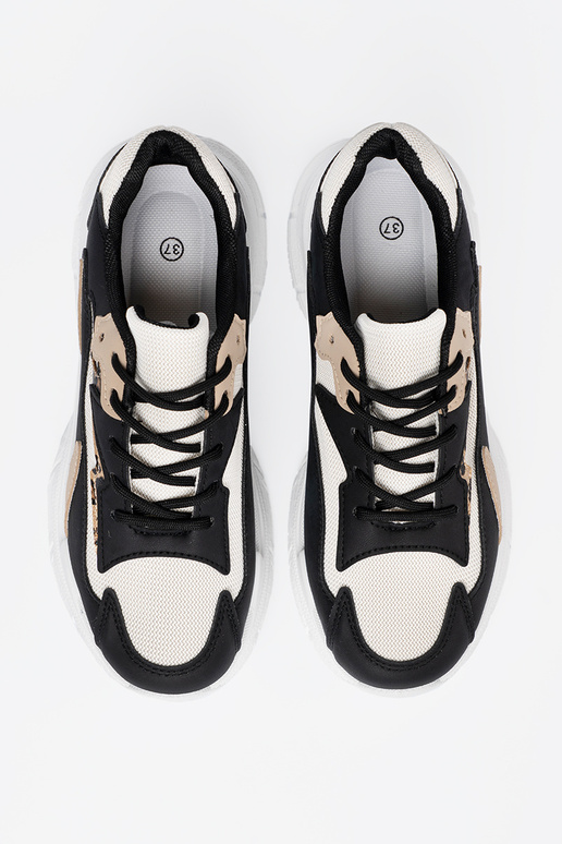 Nero e-beige Scarpe modello sneakers con plateau massiccio