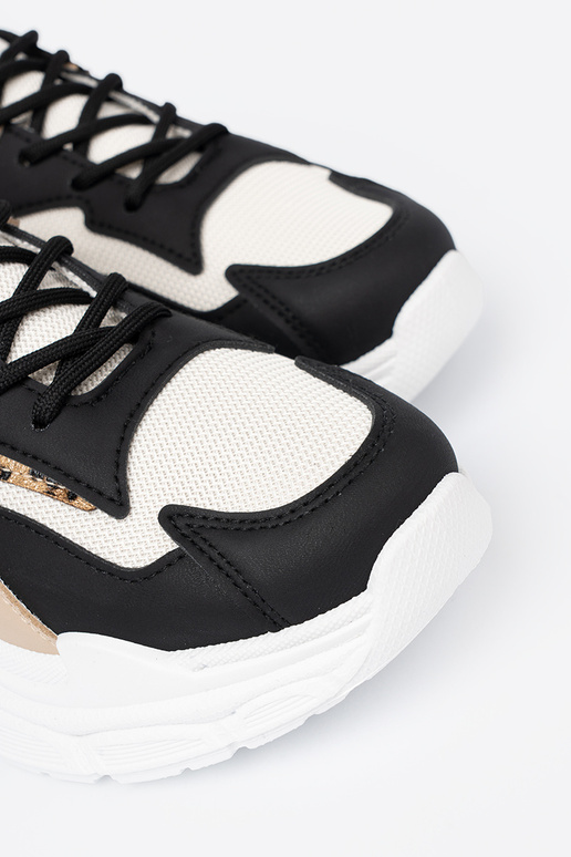 Nero e-beige Scarpe modello sneakers con plateau massiccio