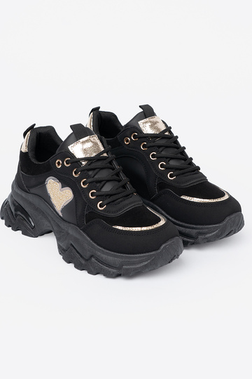 colore nero Scarpe modello sneakers z ozdobnym d orom cuorem