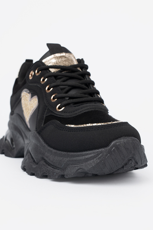 colore nero Scarpe modello sneakers z ozdobnym d orom cuorem