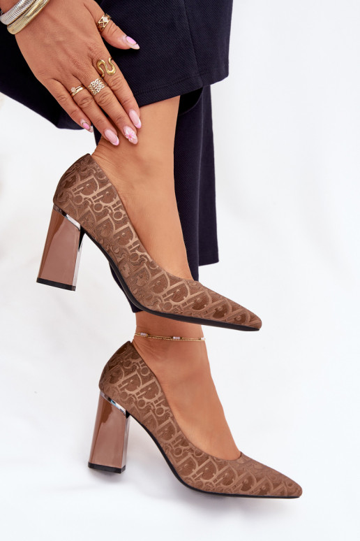 Scarpe col tacco alto Con decorazioni Tłoczeniem Vinceza 62254 colore marrone Scarpe col tacco alto Con decorazioni Tłoczeniem Vinceza 62254 colore marrone