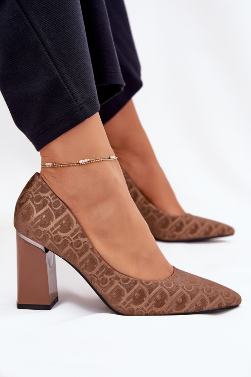 Scarpe col tacco alto Con decorazioni Tłoczeniem Vinceza 62254 colore marrone Scarpe col tacco alto Con decorazioni Tłoczeniem Vinceza 62254 colore marrone