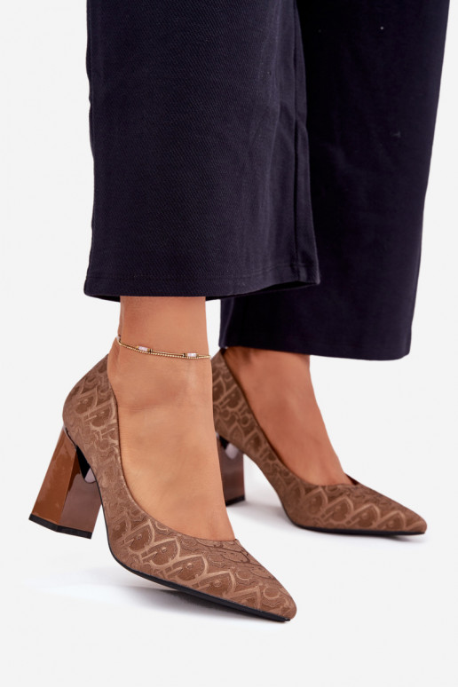 Scarpe col tacco alto Con decorazioni Tłoczeniem Vinceza 62254 colore marrone Scarpe col tacco alto Con decorazioni Tłoczeniem Vinceza 62254 colore marrone