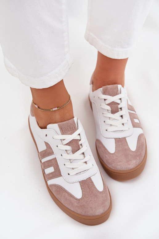 Pelle Scarpe modello sneakers Femminile Vinceza 79557 Bianco-beige