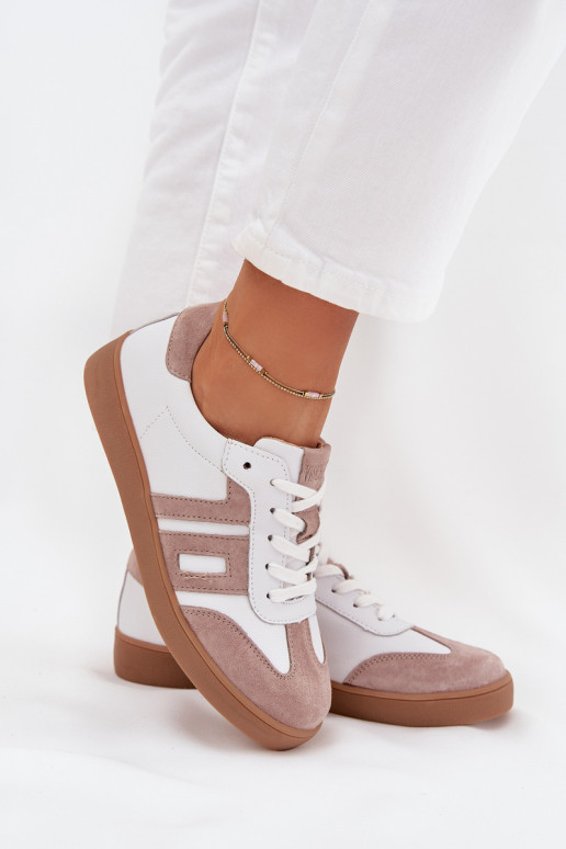 Pelle Scarpe modello sneakers Femminile Vinceza 79557 Bianco-beige