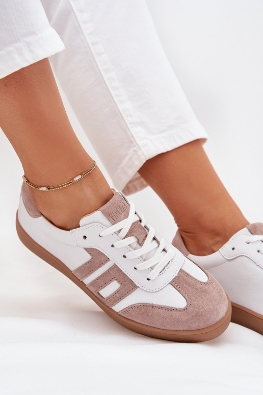 Pelle Scarpe modello sneakers Femminile Vinceza 79557 Bianco-beige