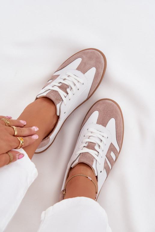 Pelle Scarpe modello sneakers Femminile Vinceza 79557 Bianco-beige