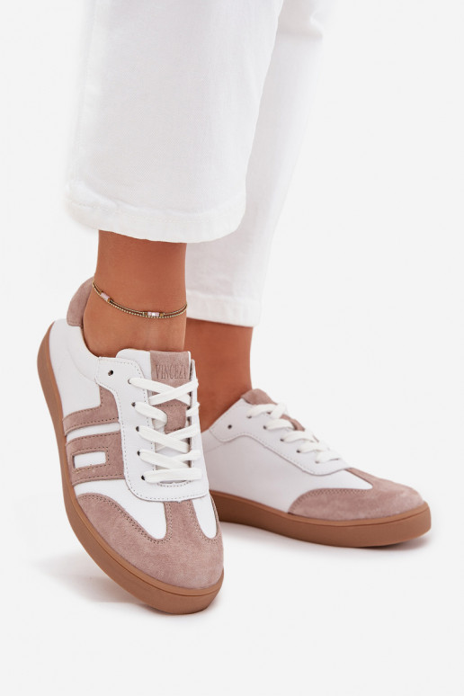 Pelle Scarpe modello sneakers Femminile Vinceza 79557 Bianco-beige