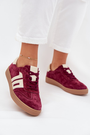 Scarpe sportive in camoscio da donna "Vinceza 79557" colore bordeaux
