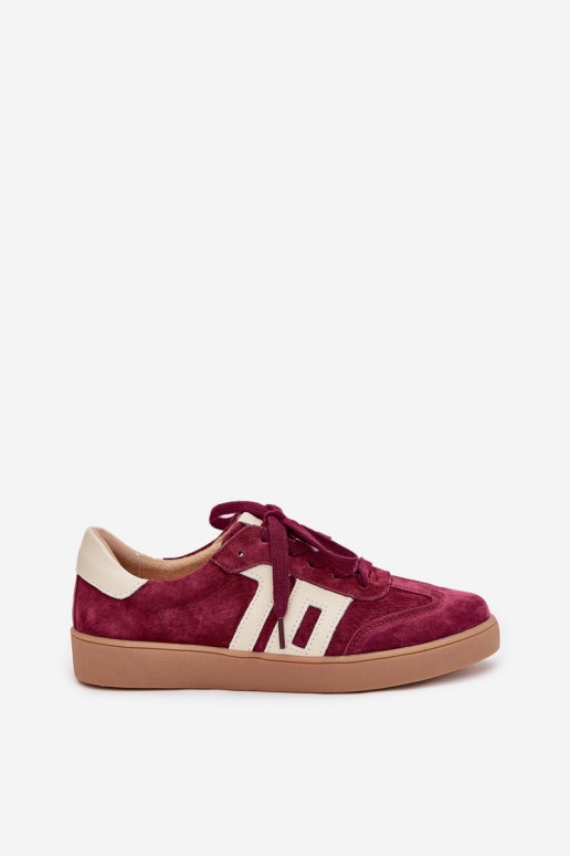 dalla pelle scamosciata Scarpe modello sneakers Femminile Vinceza 79557 Borgogna