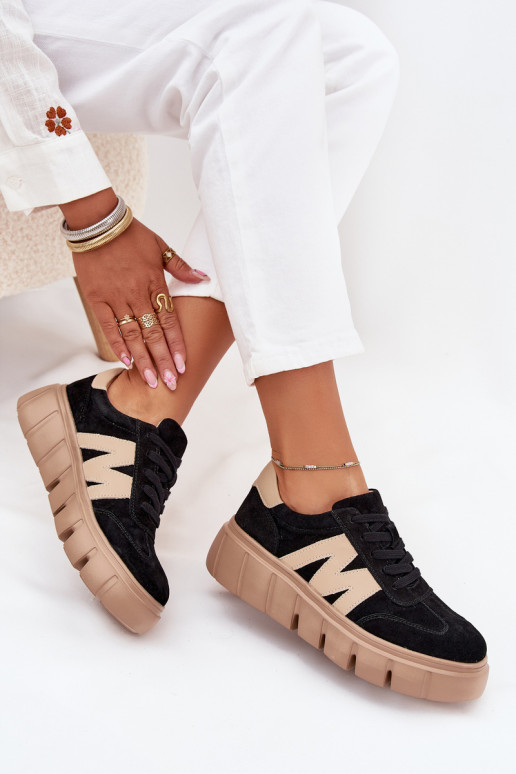 dalla pelle scamosciata Femminile Scarpe modello sneakers con una piattaforma Vinceza 79561 colore nero dalla pelle scamosciata Femminile Scarpe modello sneakers con una piattaforma Vinceza 79561 colore nero