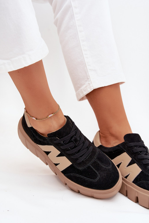 dalla pelle scamosciata Femminile Scarpe modello sneakers con una piattaforma Vinceza 79561 colore nero dalla pelle scamosciata Femminile Scarpe modello sneakers con una piattaforma Vinceza 79561 colore nero