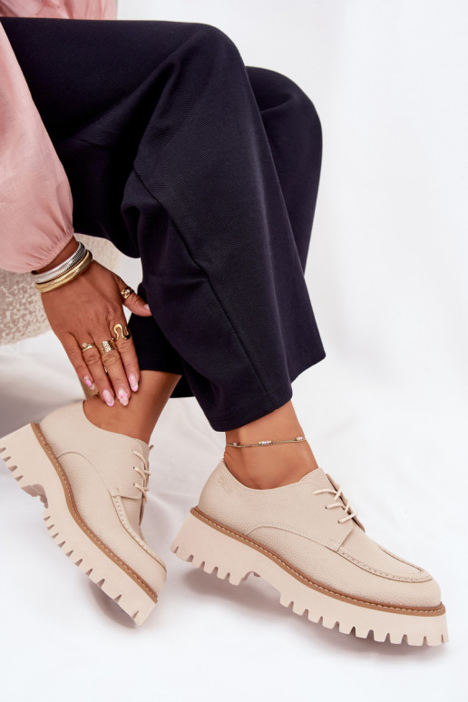 scarpe mocassini da donna Con un pizzo Big Star NN274053 beige