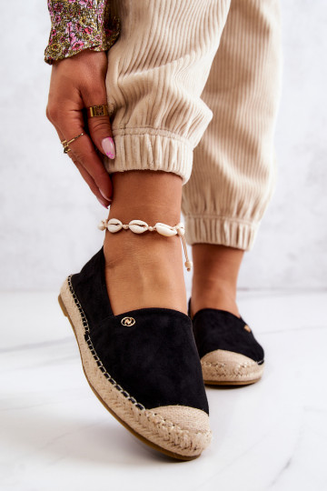 Femminile Espadrillas in pelle scamosciata colore nero Joaquin