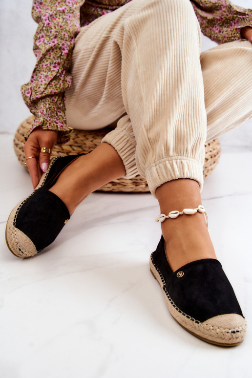 Femminile Espadrillas in pelle scamosciata colore nero Joaquin