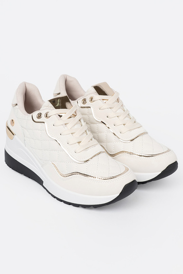 beige Scarpe modello sneakers z połyskującymi d oromi akcentami