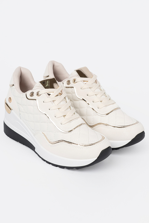 beige Scarpe modello sneakers z połyskującymi d oromi akcentami