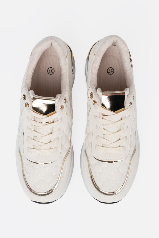 beige Scarpe modello sneakers z połyskującymi d oromi akcentami